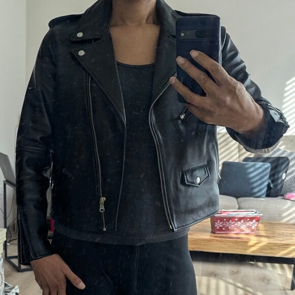 Levi's Sheep Leather Moto Jacket - Picture 2 of 13